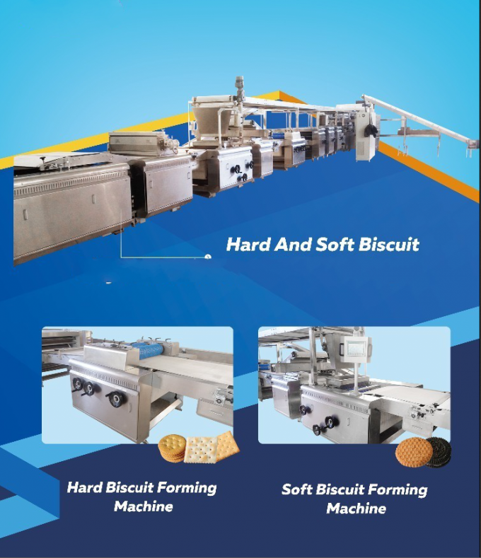 Full Automatic Biscuit Production Line Multifunctional 1000kgs Capacity For Cookie