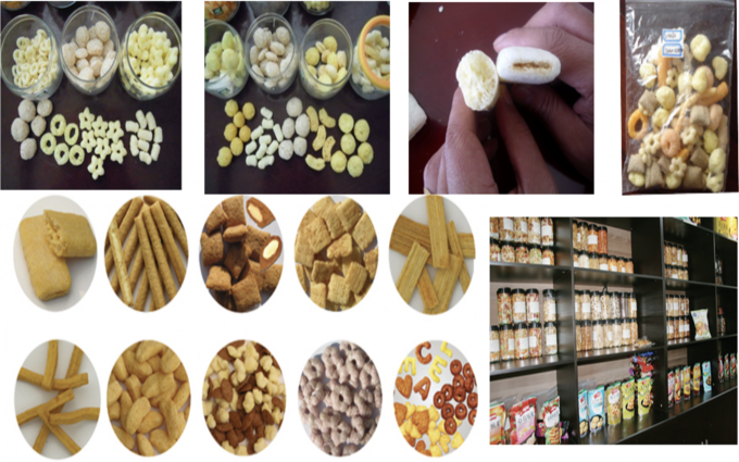 Advanced design Puffed chocolate filling snacks making machine production line with self-cleaning system