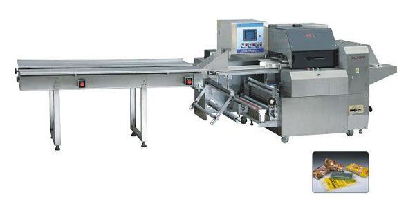 horizontal orbital stretch wrapper and wrapping machine for 
