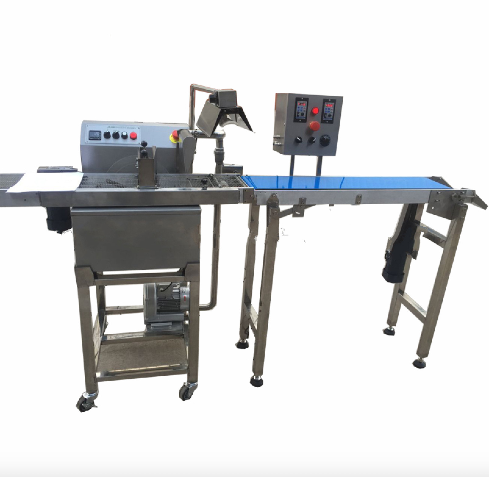 Food Grade Snack Food Making Machine , Chocolate Coating Machine Fully Automatic