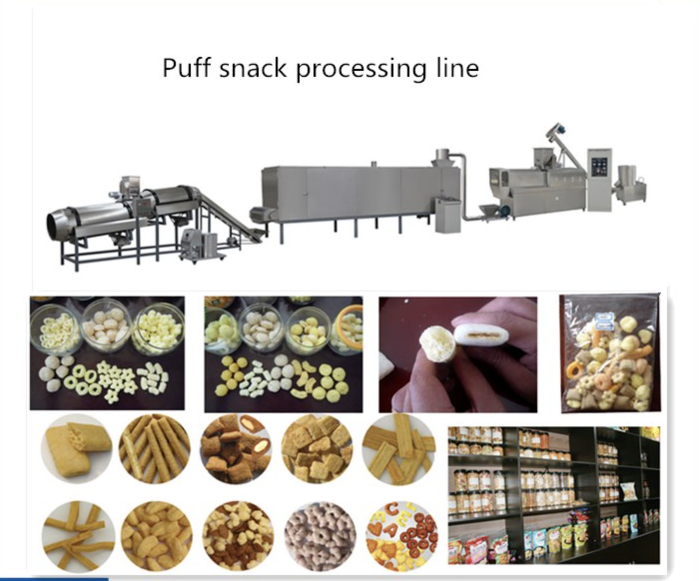 Puffed Chocolate Filling Snack Food Production Line With Self Cleaning System