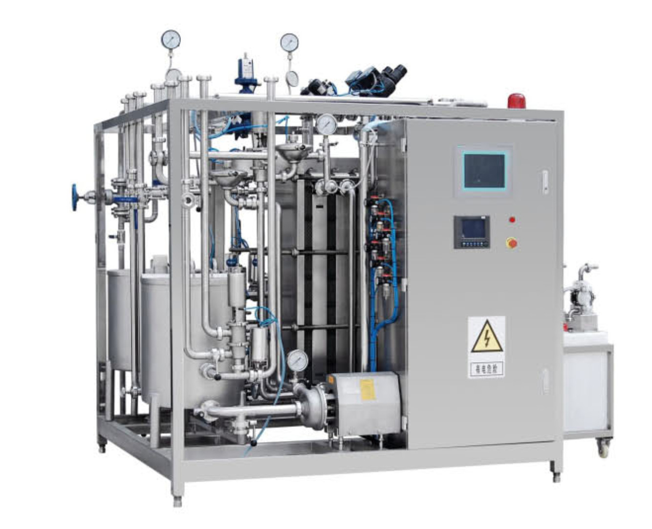 Automatic Pasteurized Milk Processing Line , Yogurt Production Line Equipment 6000-10000LPH