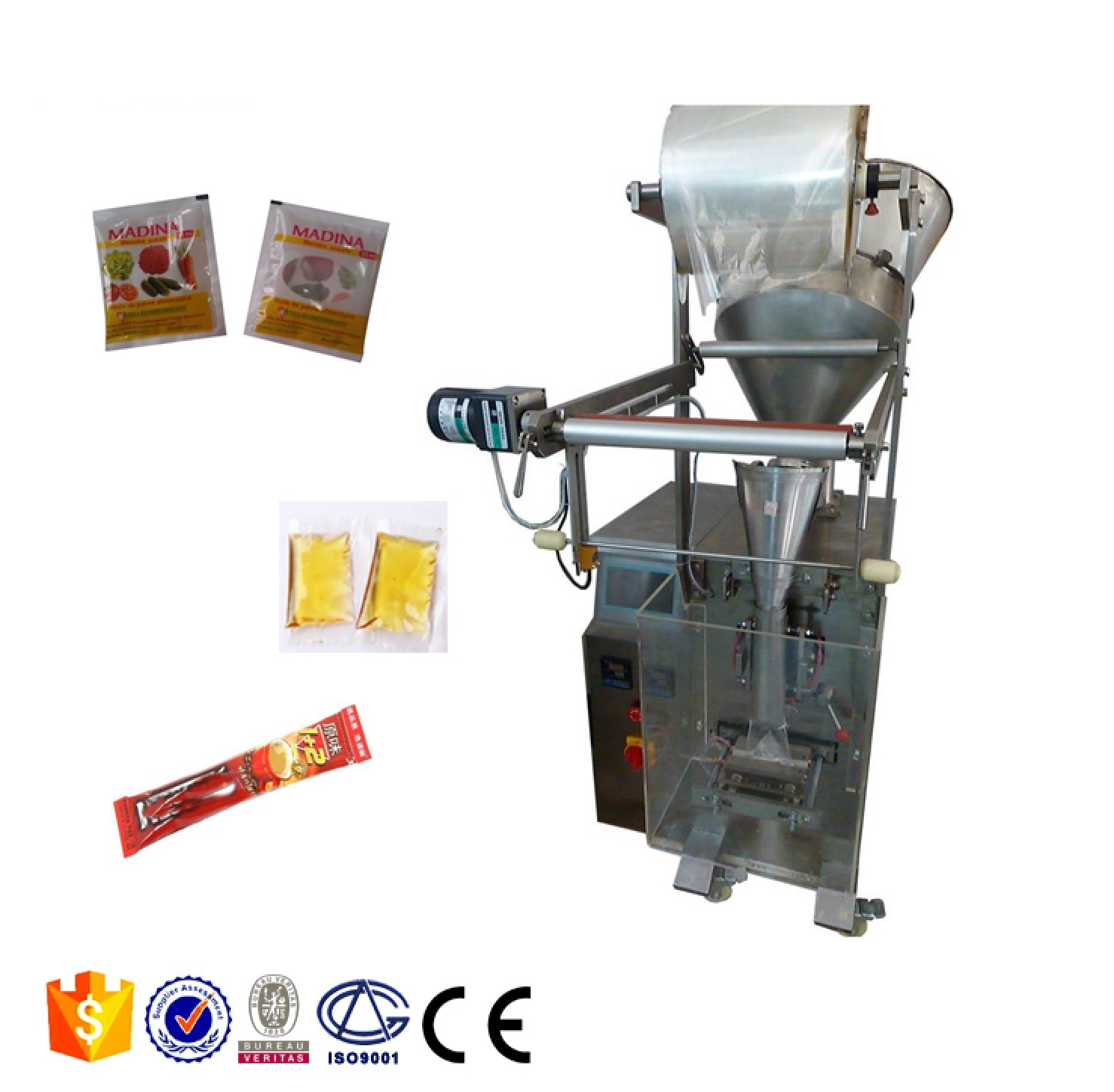 Sachet Bag Filling Machine Liquid / Powder Filling And Sealing Machine For Coffee