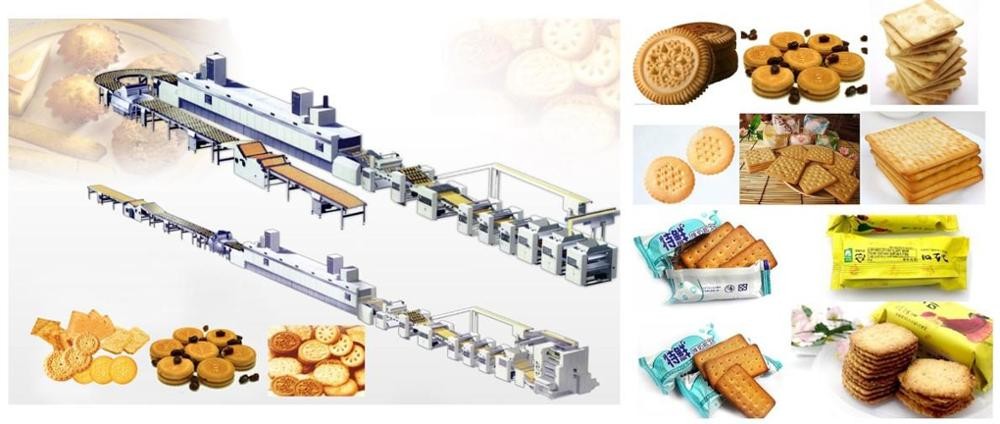 Soft And Hard Biscuit Processing Line , Commercial Automatic Cookie Making Machine