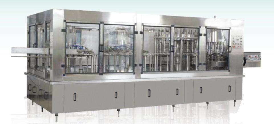 Stainless Steel 3 In 1 Water Filling Machine , Small Scale Juice Bottling Equipment