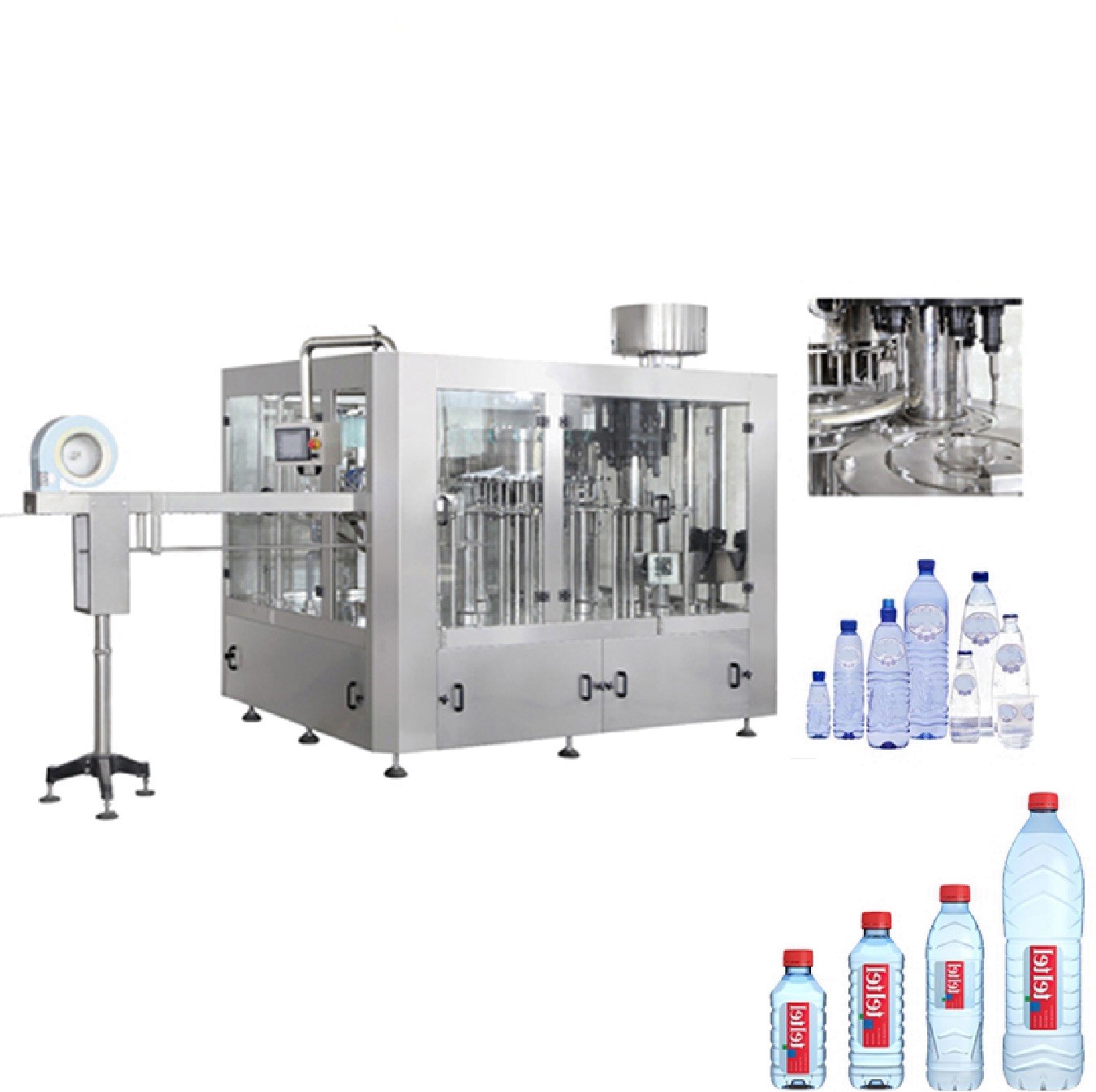 Round Square PET Bottle Filling Machine , 3000-6000 BPH Beverage Filling Equipment